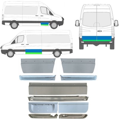 Reperaturka drzwi wewnętrzna + zewnętrzna do Volkswagen Crafter 2005-2017 / Lewa+Prawa / Zestaw 14494