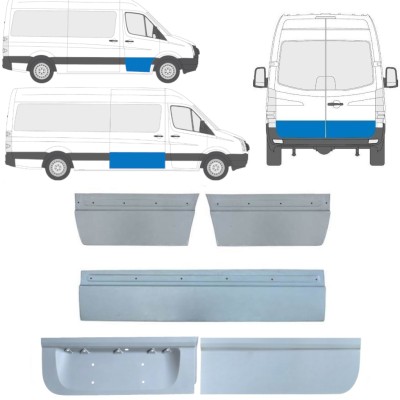 Reperaturka drzwi zewnętrzna do Volkswagen Crafter 2005-2017 / Lewa+Prawa / Zestaw 14206