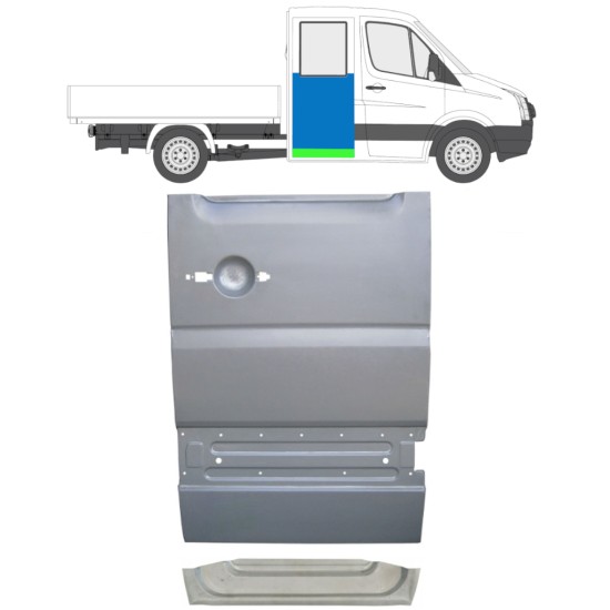 Reperaturka drzwi tylnych wewnętrzna + zewnętrzna do Volkswagen Crafter 2005-2017 / Prawa / Zestaw 14275