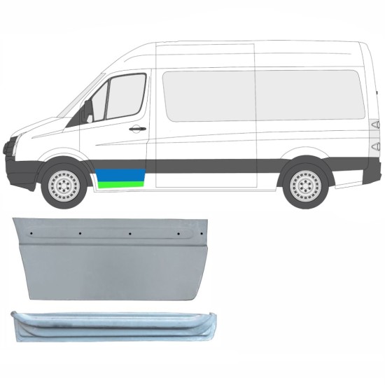 Reperaturka drzwi przednich wewnętrzna + zewnętrzna do Volkswagen Crafter 2005-2017 / Lewa / Zestaw 14029