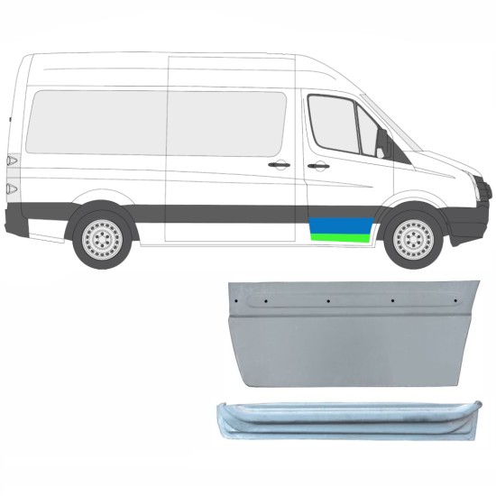 Reperaturka drzwi przednich wewnętrzna + zewnętrzna do Volkswagen Crafter 2005-2017 / Prawa / Zestaw 14028