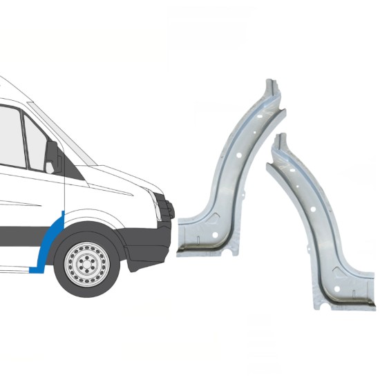 Reperaturka nadkola przedniego wewnętrzna do Volkswagen Crafter 2005-2017 / Lewa+Prawa / Zestaw 15500