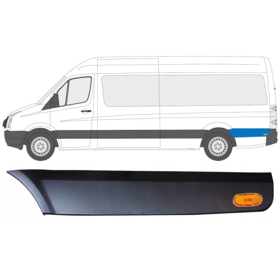 Listwa boczna błotnika tylnego za kołem z lampą do Volkswagen Crafter 2005-2017 / Lewa / Zestaw 13996