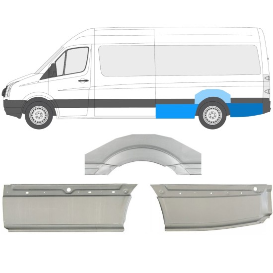 Reperaturka błotnika tylnego do Volkswagen Crafter 2005-2017 / Lewa / Zestaw 13944