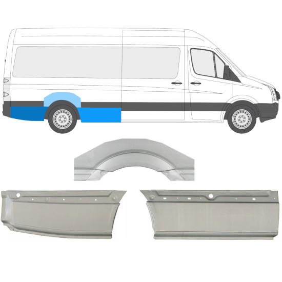 Reperaturka błotnika tylnego do Volkswagen Crafter 2005-2017 / Prawa / Zestaw 13943