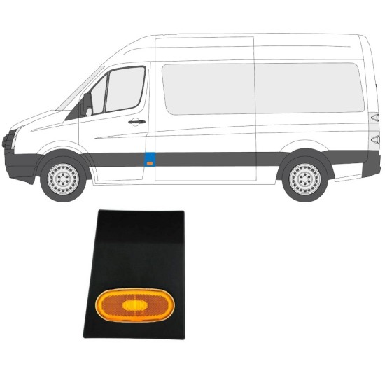 Listwa boczna przedniego słupka z lampą do Volkswagen Crafter 2005-2017 / Lewa / Zestaw 14148