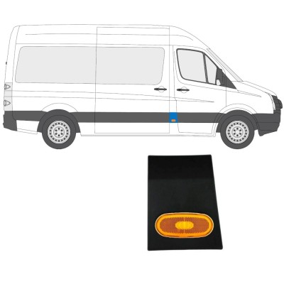 Listwa boczna przedniego słupka z lampą do Volkswagen Crafter 2005-2017 / Prawa / Zestaw 14147