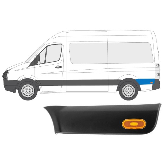 Listwa boczna błotnika tylnego z lampą do Volkswagen Crafter 2005-2017 / Lewa / Zestaw 14149