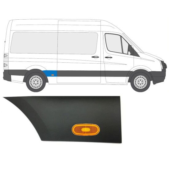 Listwa boczna błotnika tylnego z lampą do Volkswagen Crafter 2005-2017 / Prawa / Zestaw 14088
