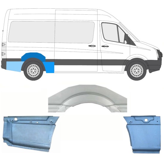 Reperaturka błotnika tylnego do Volkswagen Crafter 2005-2017 / Prawa / Zestaw 13941