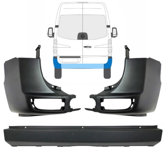 Tylny zderzak do Volkswagen Crafter 2005-2017 / Zestaw 15554