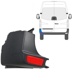 Narożnik zderzaka tylnego + odblaskowa lampa do Volkswagen Crafter 2005-2017 / Lewa / Zestaw 15552