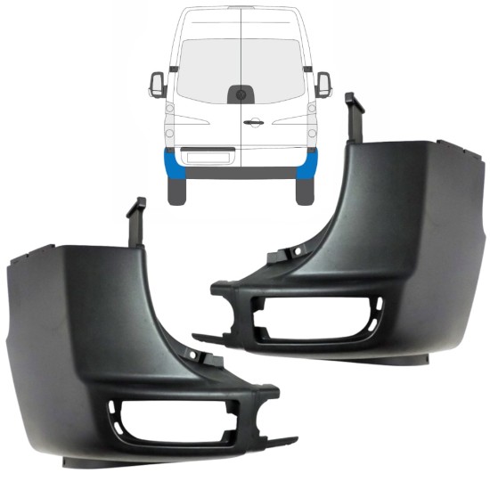 Narożnik zderzaka tylnego do Volkswagen Crafter 2005-2017 / Lewa+Prawa / Zestaw 15549