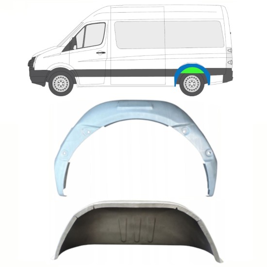 Reperaturka nadkola tylnego wewnętrzna do Volkswagen Crafter 2005-2017 / Lewa / Zestaw 14322