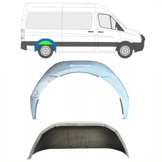 Reperaturka nadkola tylnego wewnętrzna do Volkswagen Crafter 2005-2017 / Prawa / Zestaw 14321