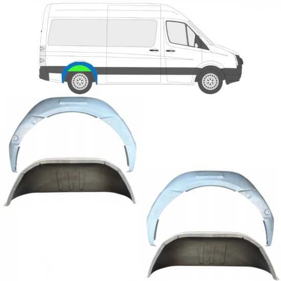 Reperaturka nadkola tylnego wewnętrzna do Volkswagen Crafter 2005-2017 / Zestaw 14498