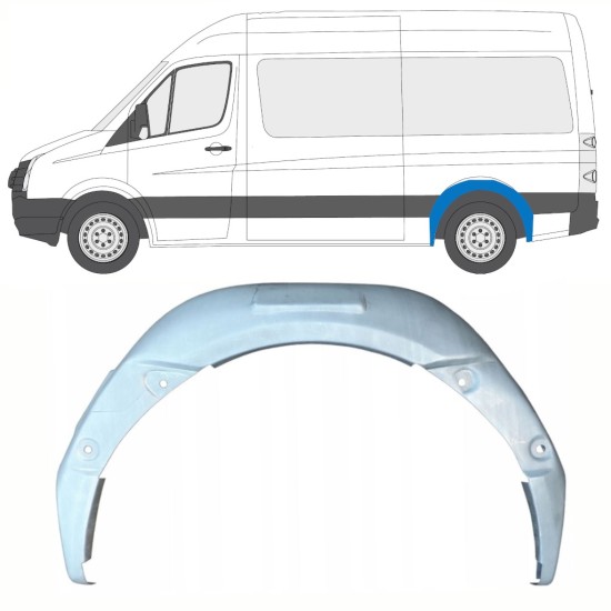 Reperaturka nadkola tylnego wewnętrzna do Volkswagen Crafter 2005-2017 / Lewa 13898