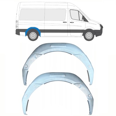 Reperaturka nadkola tylnego wewnętrzna do Volkswagen Crafter 2005-2017 / Lewa+Prawa / Zestaw 15497