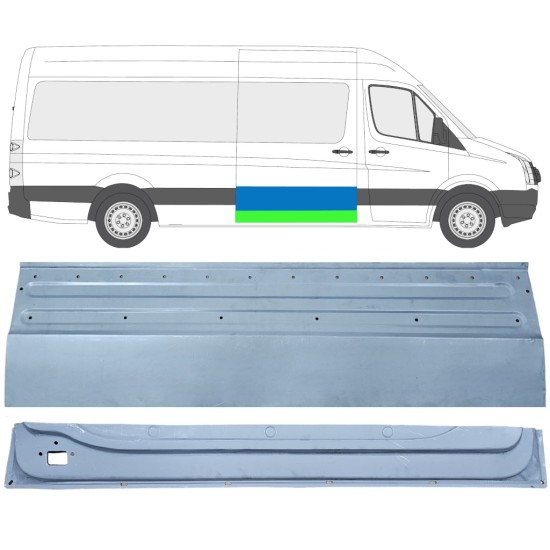 Reperaturka drzwi przesuwnych wewnętrzna + zewnętrzna do Volkswagen Crafter 2005-2017 / Prawa / Zestaw 14319