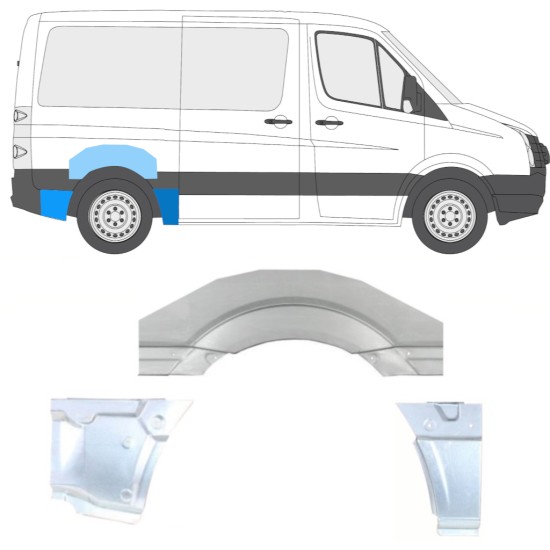 Reperaturka błotnika tylnego do Volkswagen Crafter 2005-2017 / Prawa / Zestaw 14204