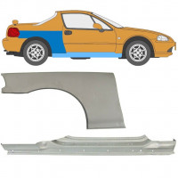 Pełny próg + reperaturka błotnika tylnego do Honda Civic CRX Del Sol 1992-1998 / Prawa 11143