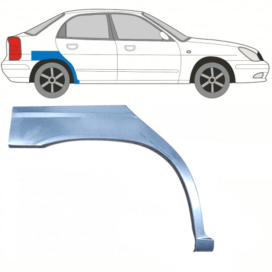 Reperaturka błotnika tylnego do Daewoo Nubira 1997-2004 / Prawa 8803