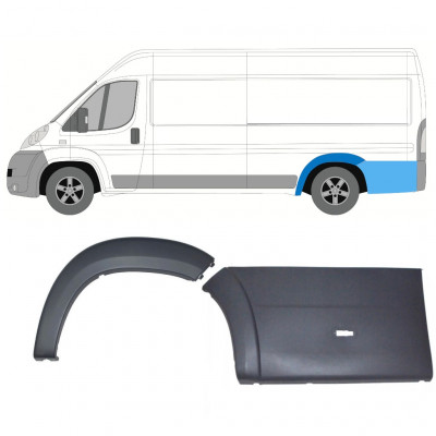 Zestaw listew błotnika tylnego do Fiat Ducato Boxer Relay 2006-2018 / LWB / Lewa /  8586