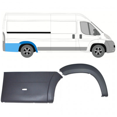 Zestaw listew błotnika tylnego do Fiat Ducato Boxer Relay 2006-2018 / LWB / Prawa /  8585