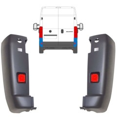 Narożnik zderzaka tylnego + odblaskowa lampa do Citroen Jumper 2006-2018 / Lewa+Prawa / Zestaw 14083