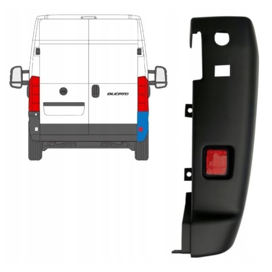 Narożnik zderzaka tylnego 180 stopni do Fiat Ducato 2018- / Lewa 16024