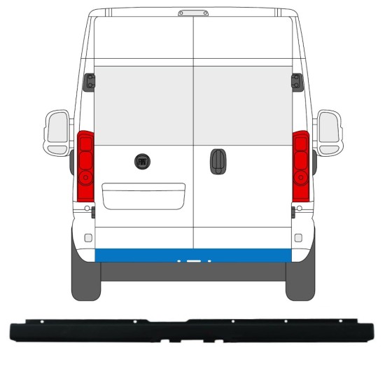 Tylny zderzak z otworem na hak do Peugeot Boxer 2018- 16165