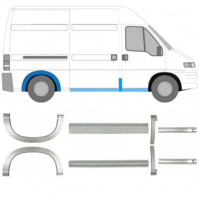 FIAT DUCATO BOXER RELAY ŚREDNI ROZSTAW OSI 1994-2006 PRÓG REPERATURKA BŁOTNIKA TYLNEGO / ZESTAW