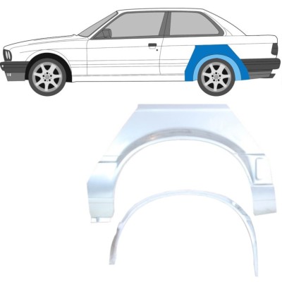 Reperaturka błotnika tylnego wewnętrzna + zewnętrzna do BMW 3 E30 1987-1994 / Lewa / Zestaw 10852