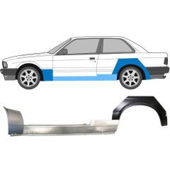 Reperaturka progu + błotnika przedniego + błotnika tylnego do BMW 3 E30 1982-1987 / Lewa / Zestaw 11509