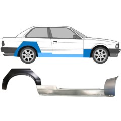 Reperaturka progu + błotnika przedniego + błotnika tylnego do BMW 3 E30 1982-1987 / Prawa / Zestaw 11508