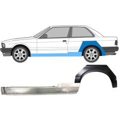 Pełny próg + reperaturka błotnika tylnego do BMW 3 E30 1982-1987 / Lewa / Zestaw 11235