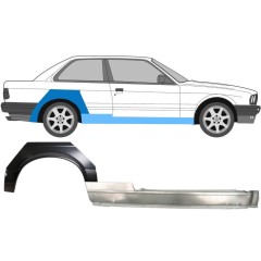 Pełny próg + reperaturka błotnika tylnego do BMW 3 E30 1982-1987 / Prawa / Zestaw 11234