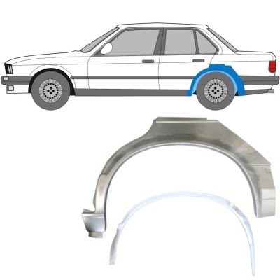 Reperaturka błotnika tylnego wewnętrzna + zewnętrzna do BMW 3 E30 1982-1987 / Lewa / Zestaw 10858