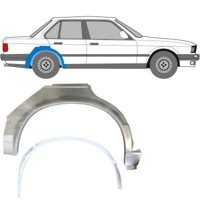Reperaturka błotnika tylnego wewnętrzna + zewnętrzna do BMW 3 E30 1982-1987 / Prawa / Zestaw 10857