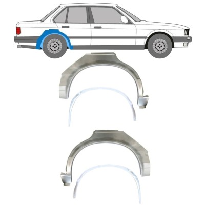 Reperaturka błotnika tylnego wewnętrzna + zewnętrzna do BMW 3 E30 1982-1987 / Zestaw 10859