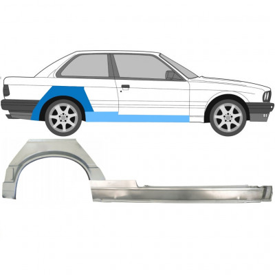 Reperaturka progu + błotnika tylnego do BMW 3 E30 1987-1994 / Prawa / Zestaw 11505