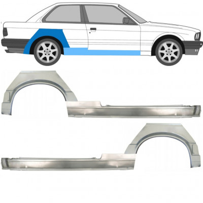 BMW 3 E30 1987-1994 2 DRZWIOWY REPERATURKA BŁOTNIKA TYLNEGO + PRÓG / LEWA STRONA + PRAWA STRONA