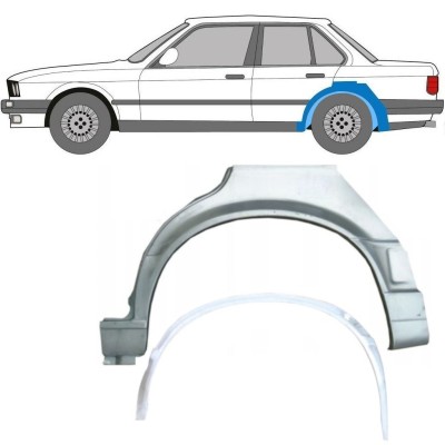Reperaturka błotnika tylnego wewnętrzna + zewnętrzna do BMW 3 E30 1987-1994 / Lewa / Zestaw 10861