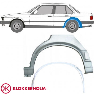 Reperaturka błotnika tylnego wewnętrzna + zewnętrzna do BMW 3 E30 1987-1994 / Lewa / Zestaw 10861