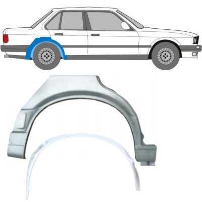 Reperaturka błotnika tylnego wewnętrzna + zewnętrzna do BMW 3 E30 1987-1994 / Prawa / Zestaw 10860