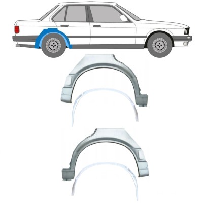 Reperaturka błotnika tylnego wewnętrzna + zewnętrzna do BMW 3 E30 1987-1994 / Zestaw 10862