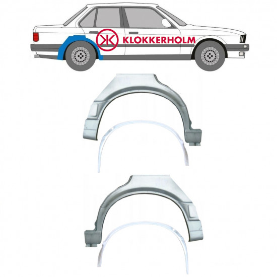 BMW 3 E30 1987-1994 4 DRZWIOWY REPERATURKA BŁOTNIKA TYLNEGO WEWNĘTRZNY + ZEWNĘTRZNY / ZESTAW / LEWA STRONA + PRAWA STRONA