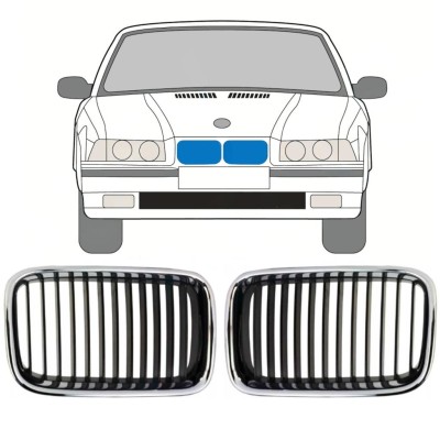 Grill do BMW 3 E36 1990-1995 / Lewa+Prawa / Zestaw 11126
