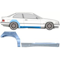 Pełny próg + reperaturka błotnika tylnego do BMW 3 E36 1990-2000 / Prawa / COUPE / Zestaw 17023