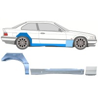 Pełny próg + reperaturka błotnika przedniego do BMW 3 E36 1990-2000 / Prawa / COUPE / Zestaw 17025